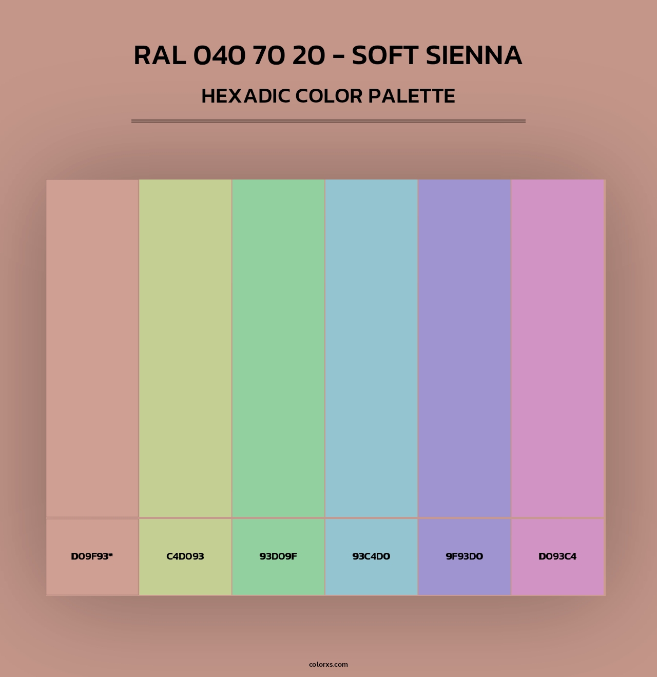 RAL 040 70 20 - Soft Sienna - Hexadic Color Palette
