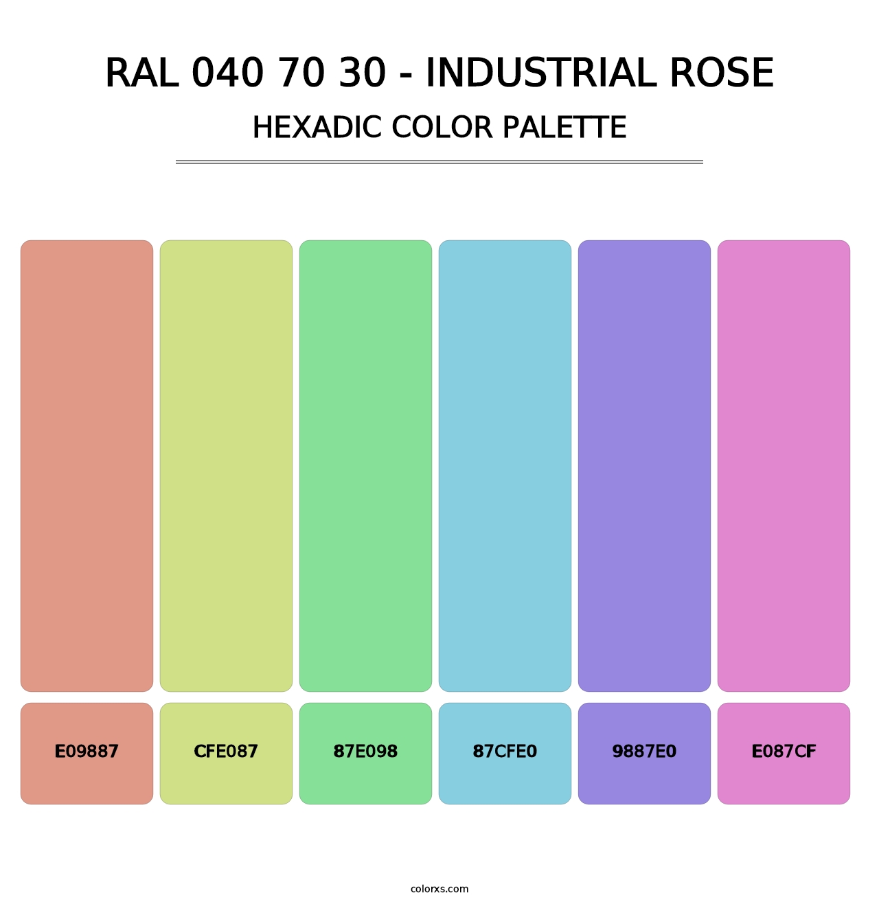 RAL 040 70 30 - Industrial Rose - Hexadic Color Palette