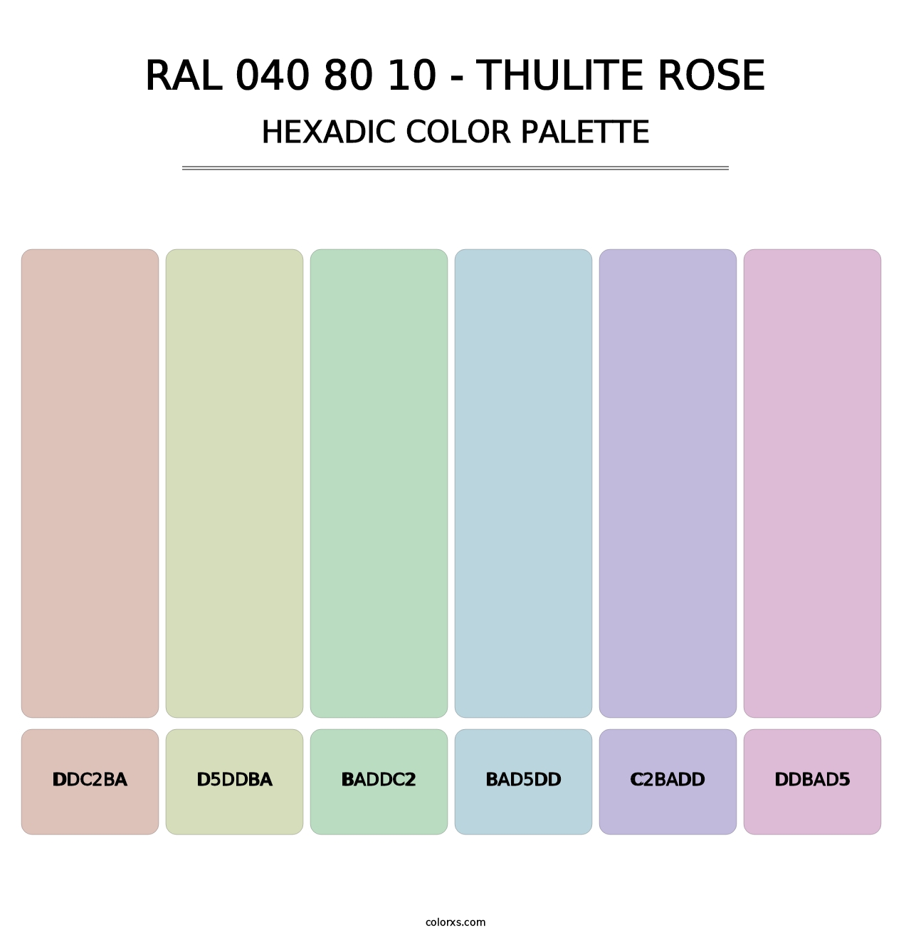 RAL 040 80 10 - Thulite Rose - Hexadic Color Palette
