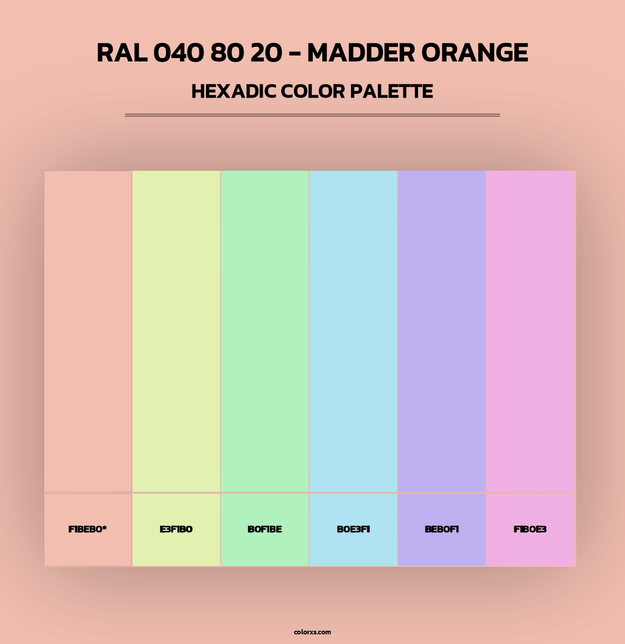RAL 040 80 20 - Madder Orange - Hexadic Color Palette