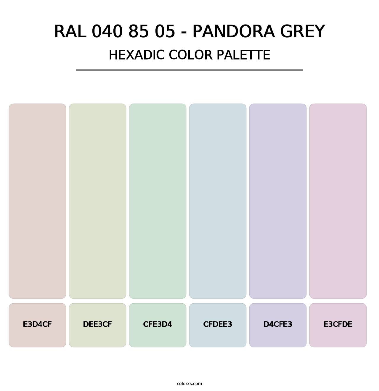 RAL 040 85 05 - Pandora Grey - Hexadic Color Palette