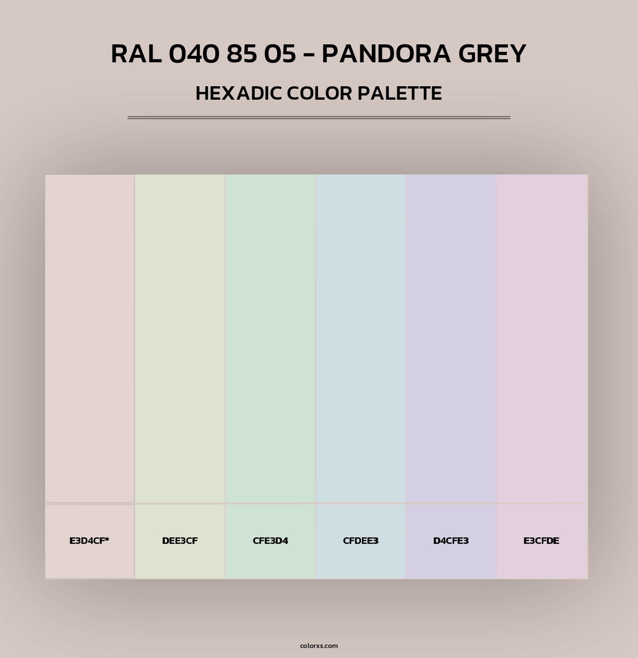 RAL 040 85 05 - Pandora Grey - Hexadic Color Palette