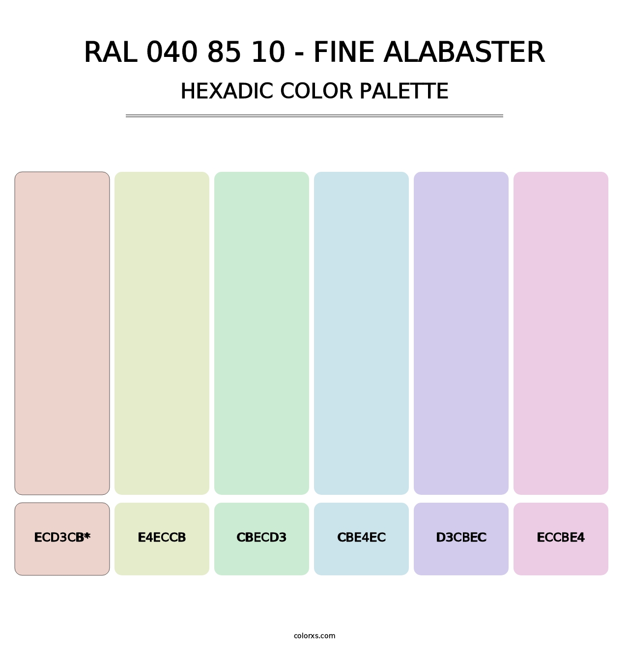 RAL 040 85 10 - Fine Alabaster - Hexadic Color Palette