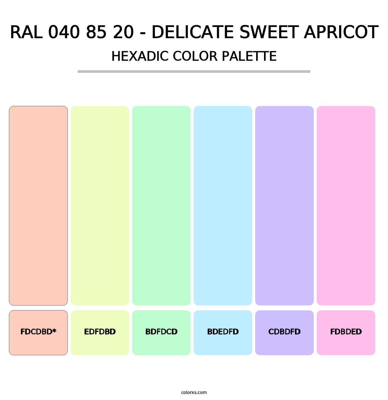 RAL 040 85 20 - Delicate Sweet Apricot - Hexadic Color Palette
