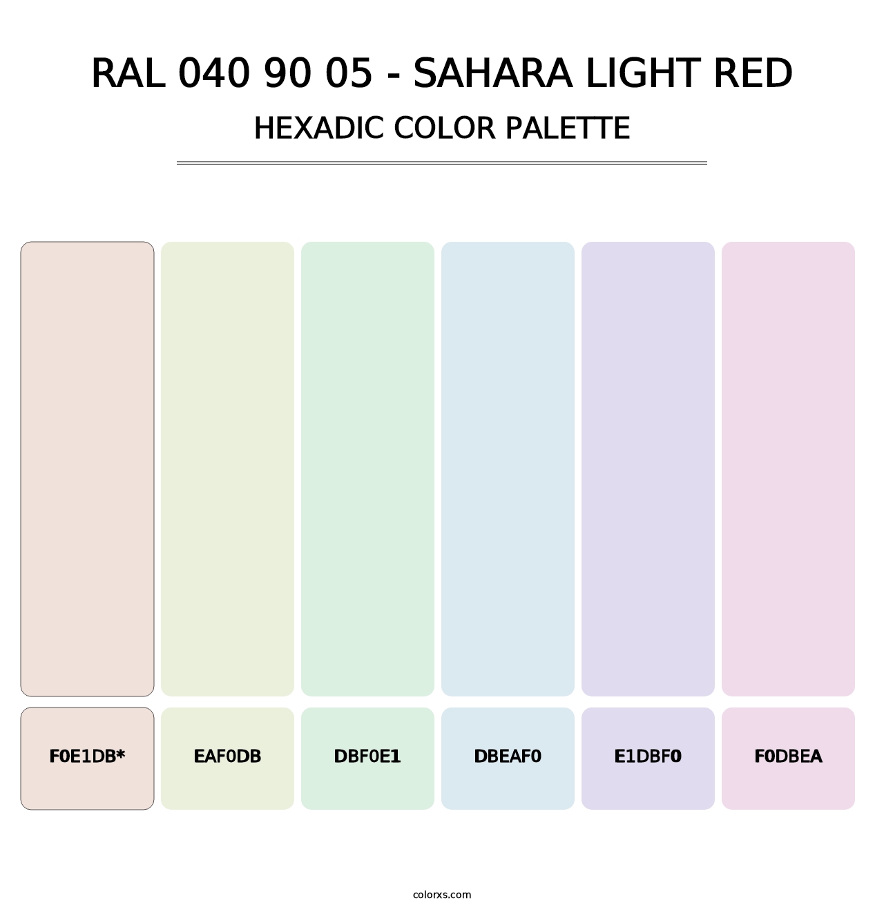 RAL 040 90 05 - Sahara Light Red - Hexadic Color Palette
