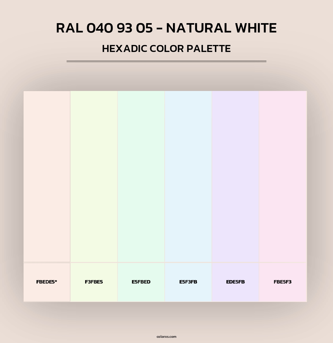 RAL 040 93 05 - Natural White - Hexadic Color Palette