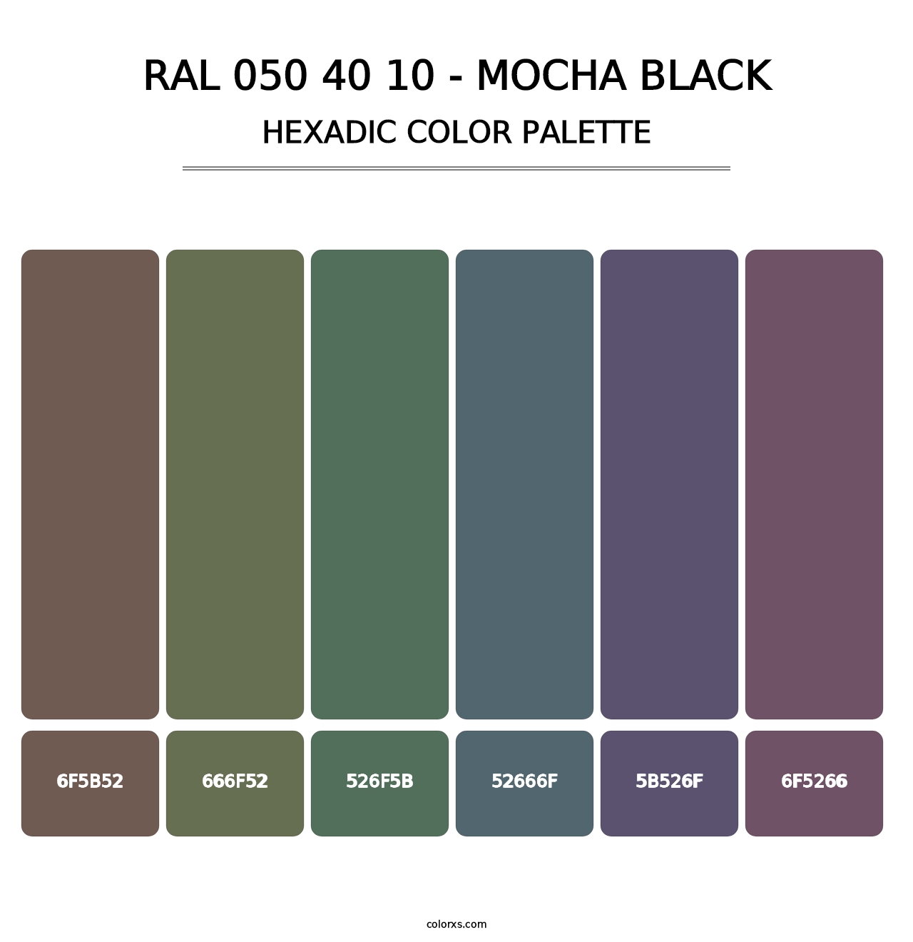 RAL 050 40 10 - Mocha Black - Hexadic Color Palette