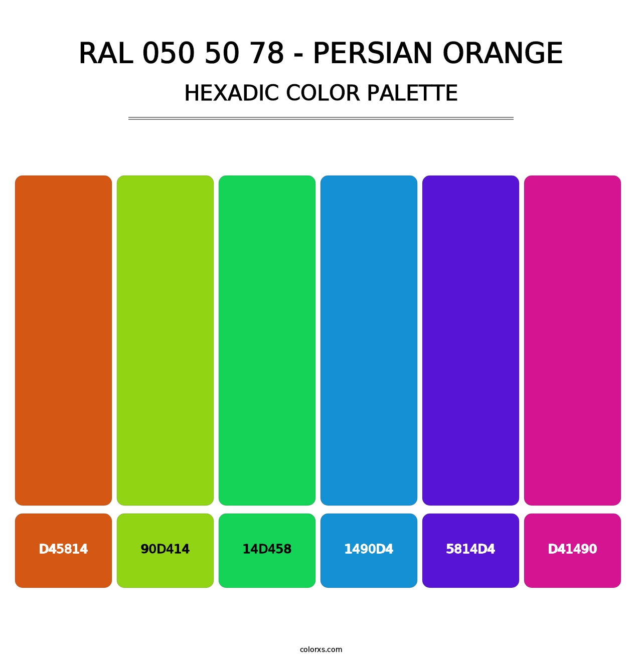 RAL 050 50 78 - Persian Orange - Hexadic Color Palette