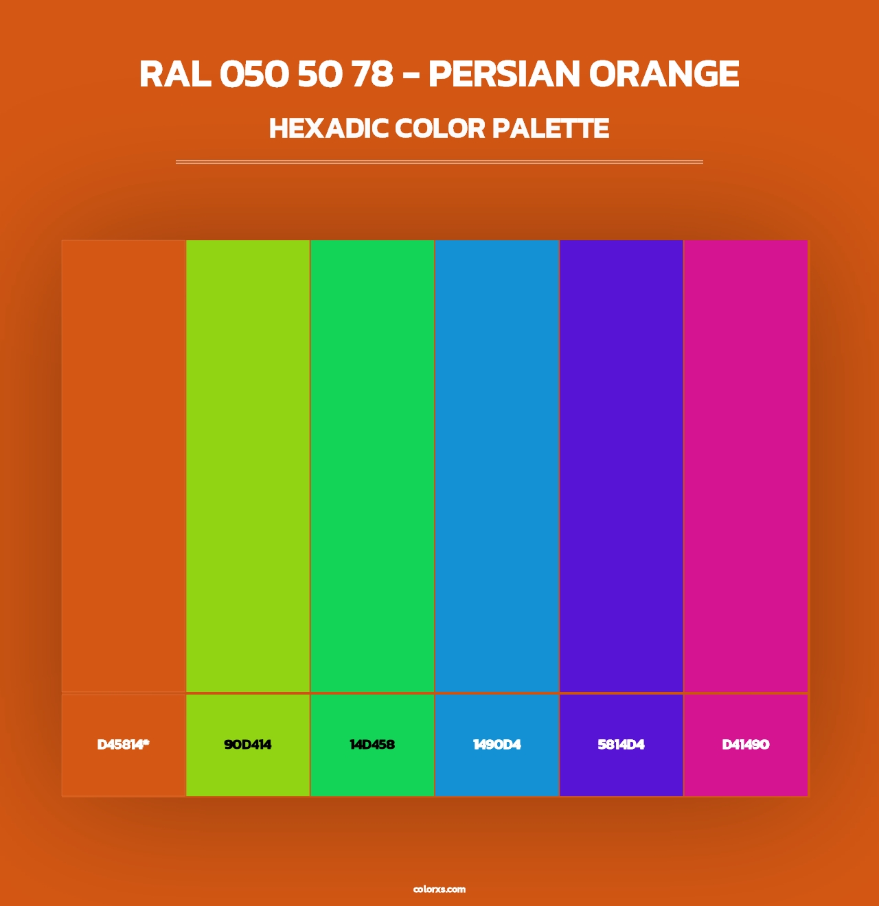 RAL 050 50 78 - Persian Orange - Hexadic Color Palette