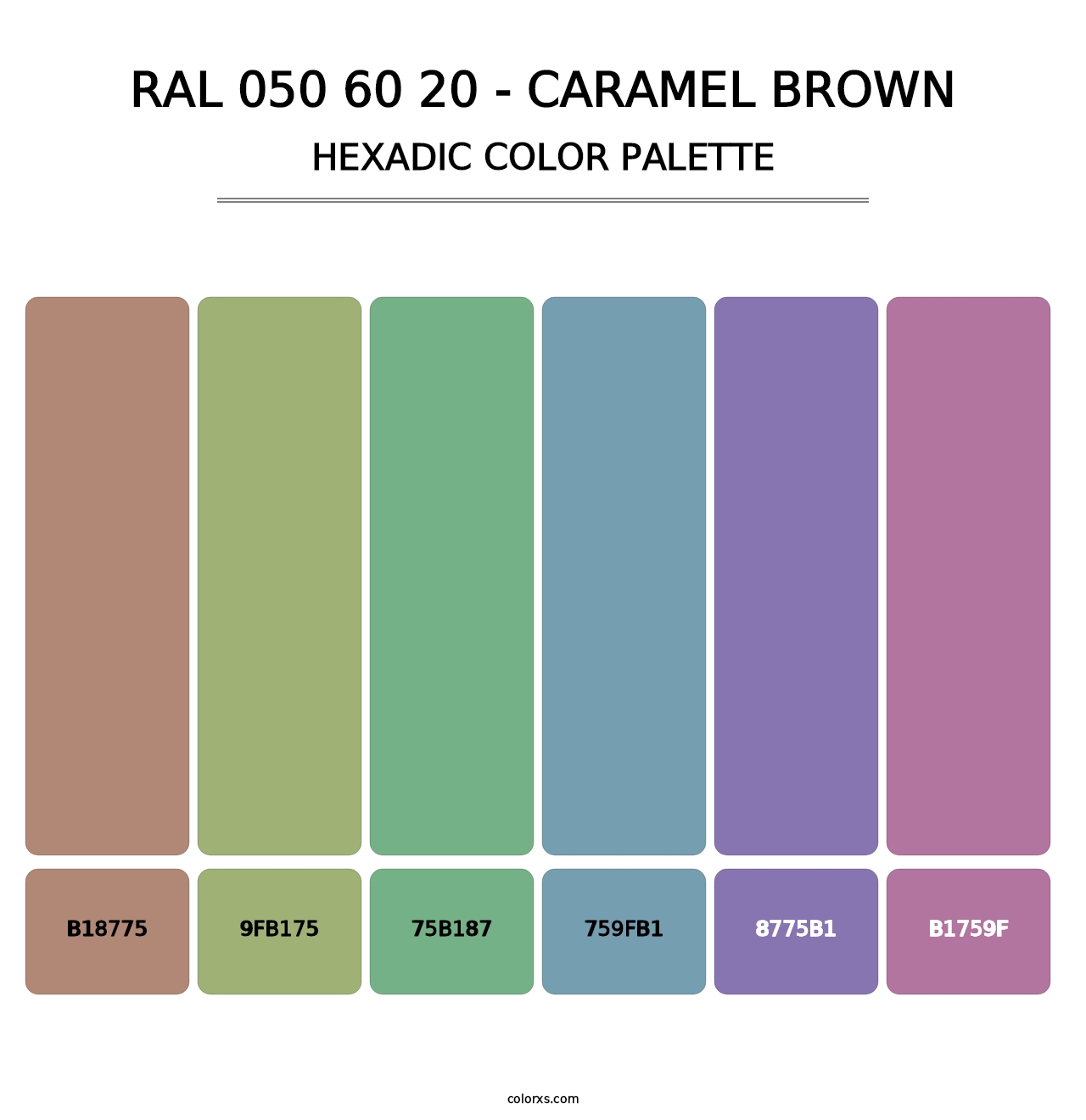 RAL 050 60 20 - Caramel Brown - Hexadic Color Palette