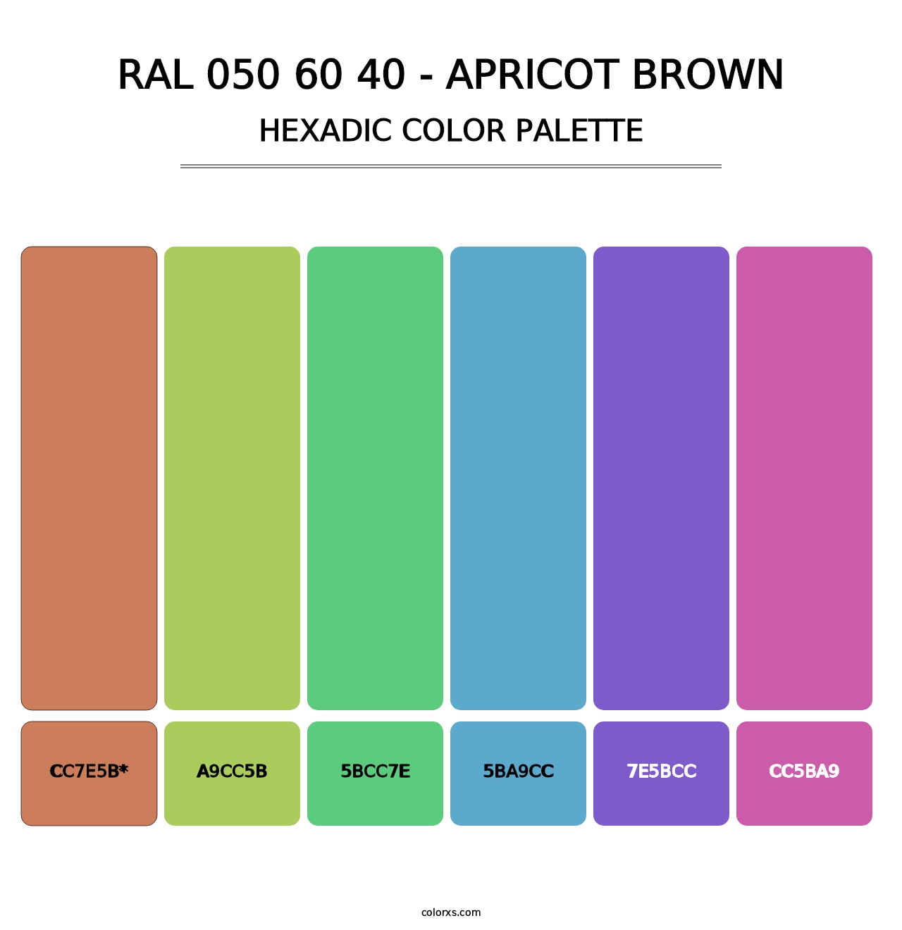 RAL 050 60 40 - Apricot Brown - Hexadic Color Palette