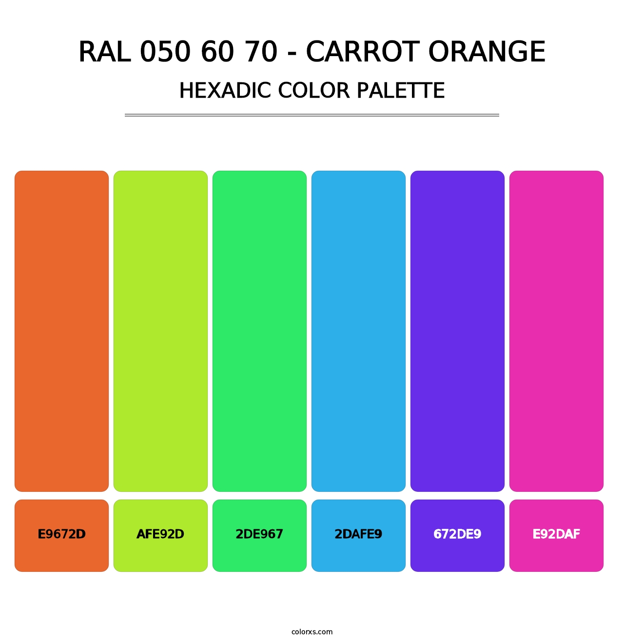 RAL 050 60 70 - Carrot Orange - Hexadic Color Palette