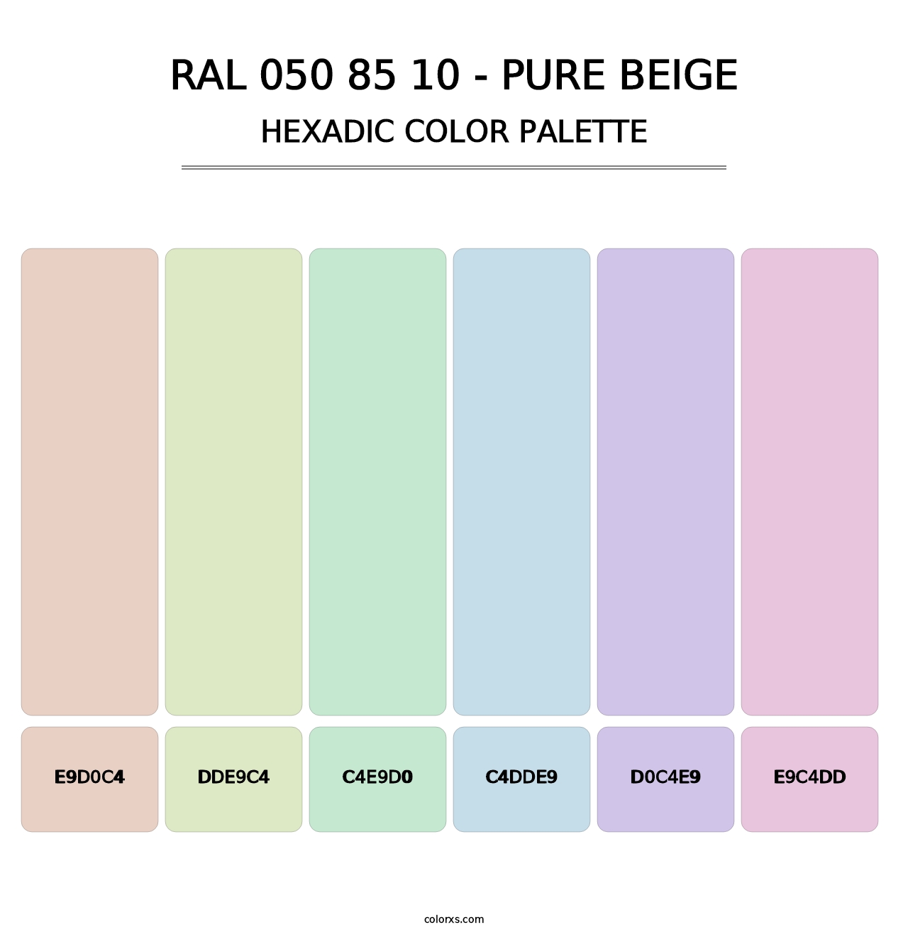 RAL 050 85 10 - Pure Beige - Hexadic Color Palette