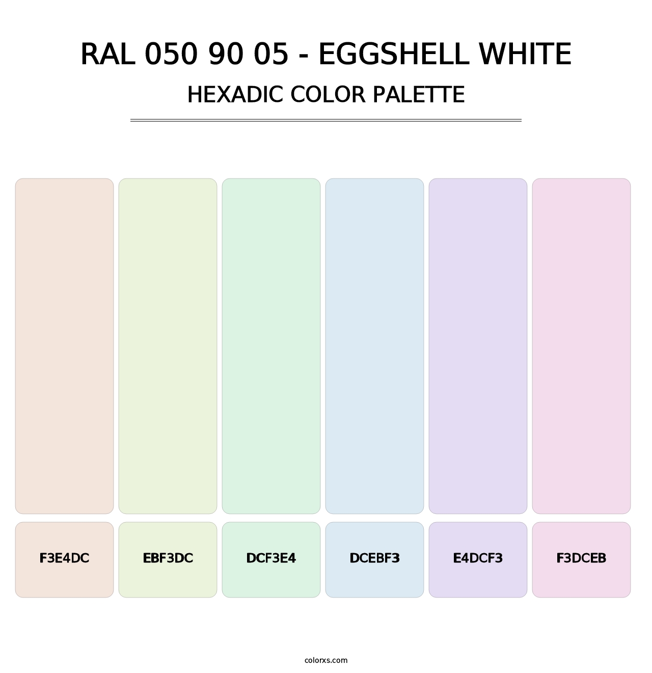RAL 050 90 05 - Eggshell White - Hexadic Color Palette