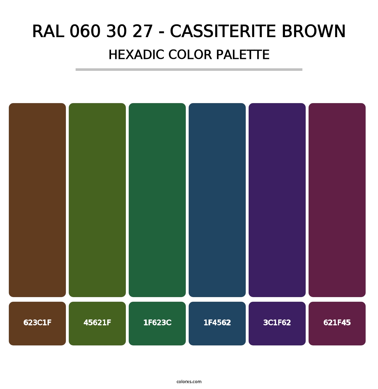 RAL 060 30 27 - Cassiterite Brown - Hexadic Color Palette