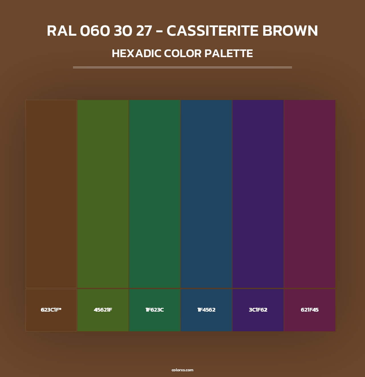 RAL 060 30 27 - Cassiterite Brown - Hexadic Color Palette