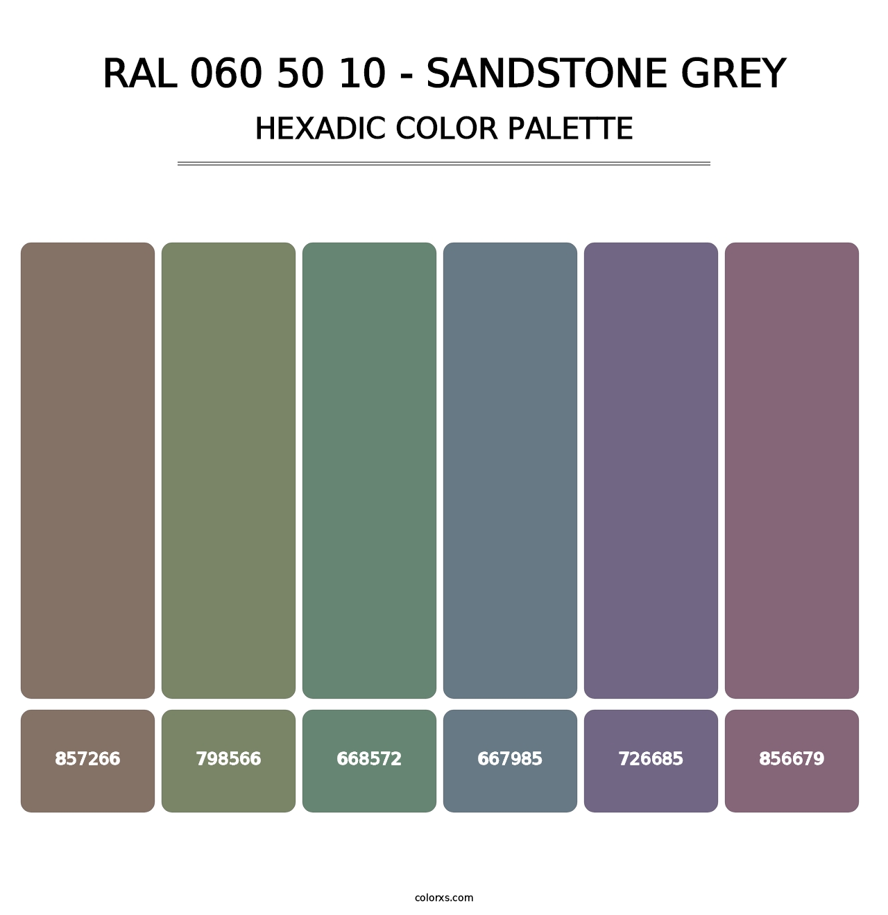 RAL 060 50 10 - Sandstone Grey - Hexadic Color Palette