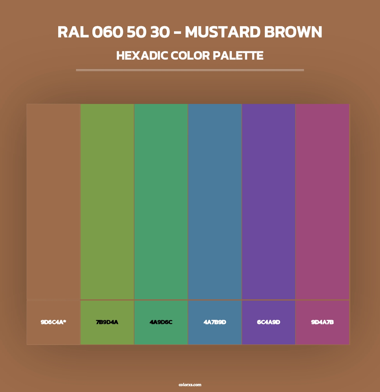 RAL 060 50 30 - Mustard Brown - Hexadic Color Palette