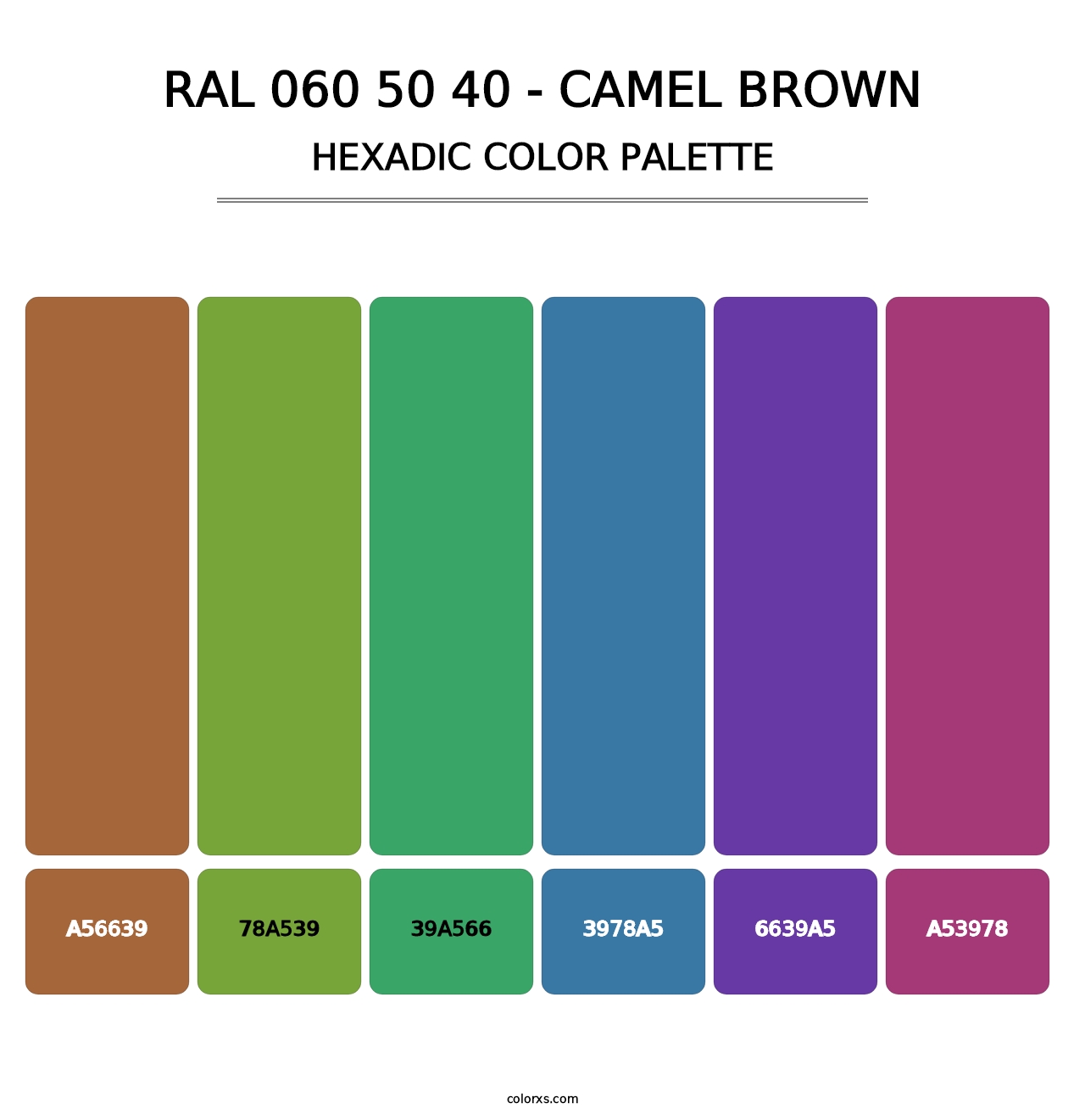 RAL 060 50 40 - Camel Brown - Hexadic Color Palette