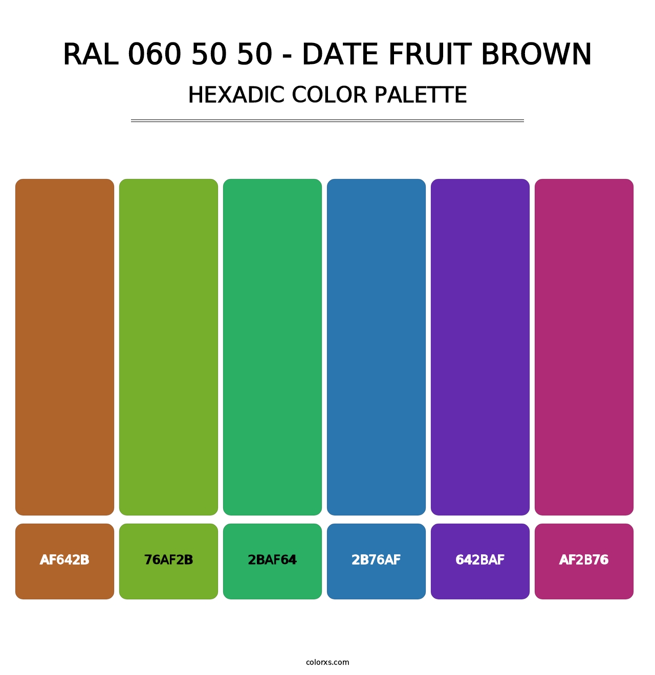RAL 060 50 50 - Date Fruit Brown - Hexadic Color Palette