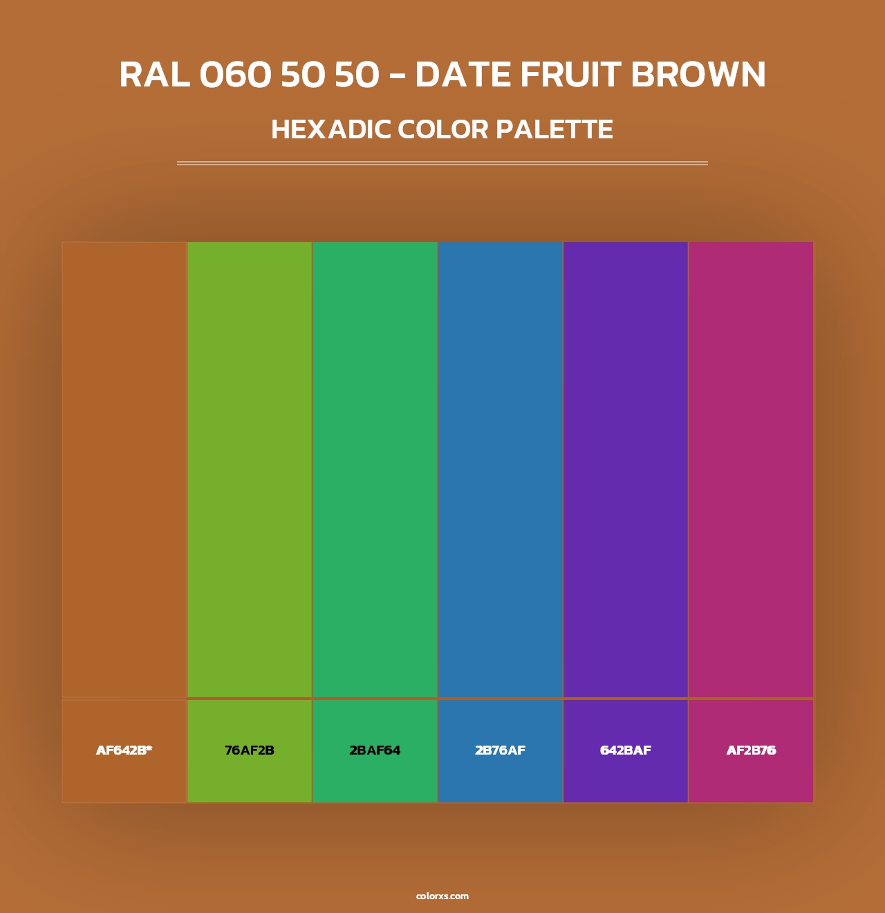 RAL 060 50 50 - Date Fruit Brown - Hexadic Color Palette