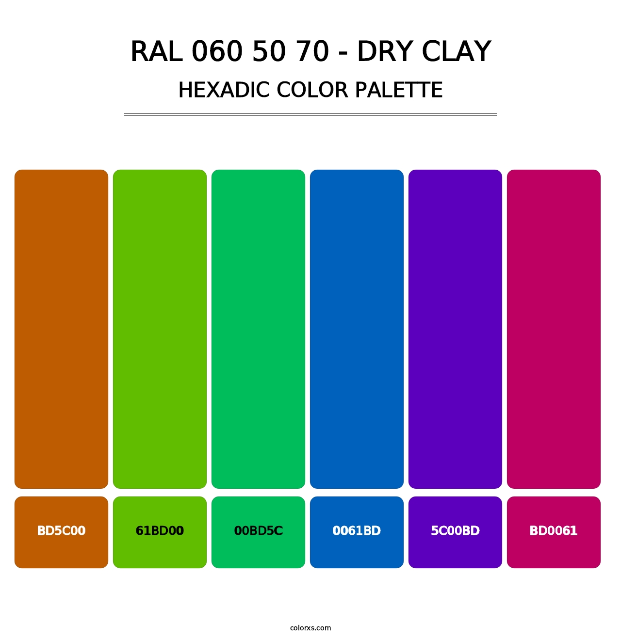 RAL 060 50 70 - Dry Clay - Hexadic Color Palette