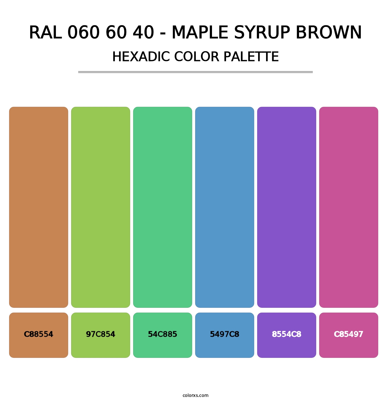 RAL 060 60 40 - Maple Syrup Brown - Hexadic Color Palette