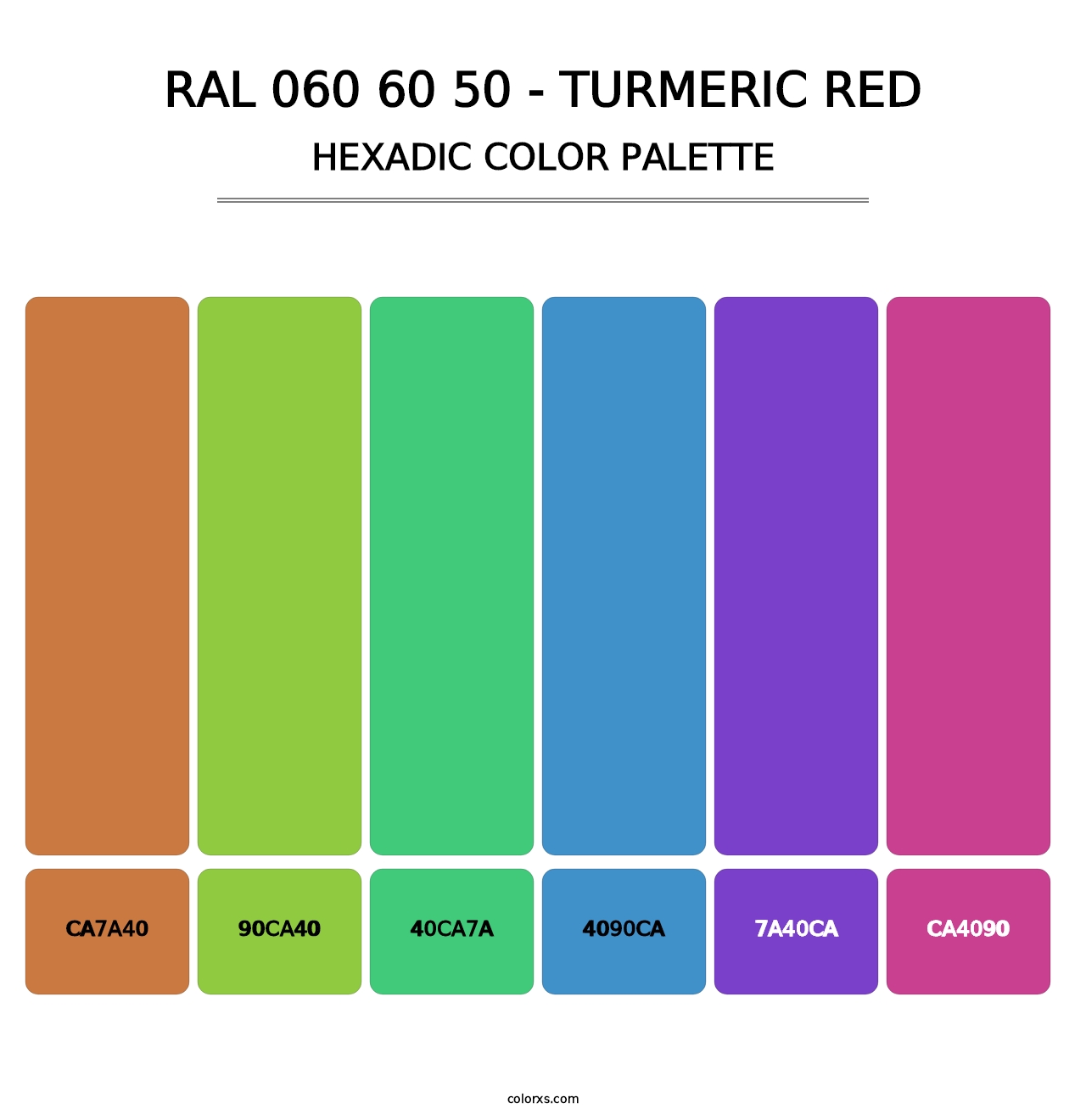 RAL 060 60 50 - Turmeric Red - Hexadic Color Palette