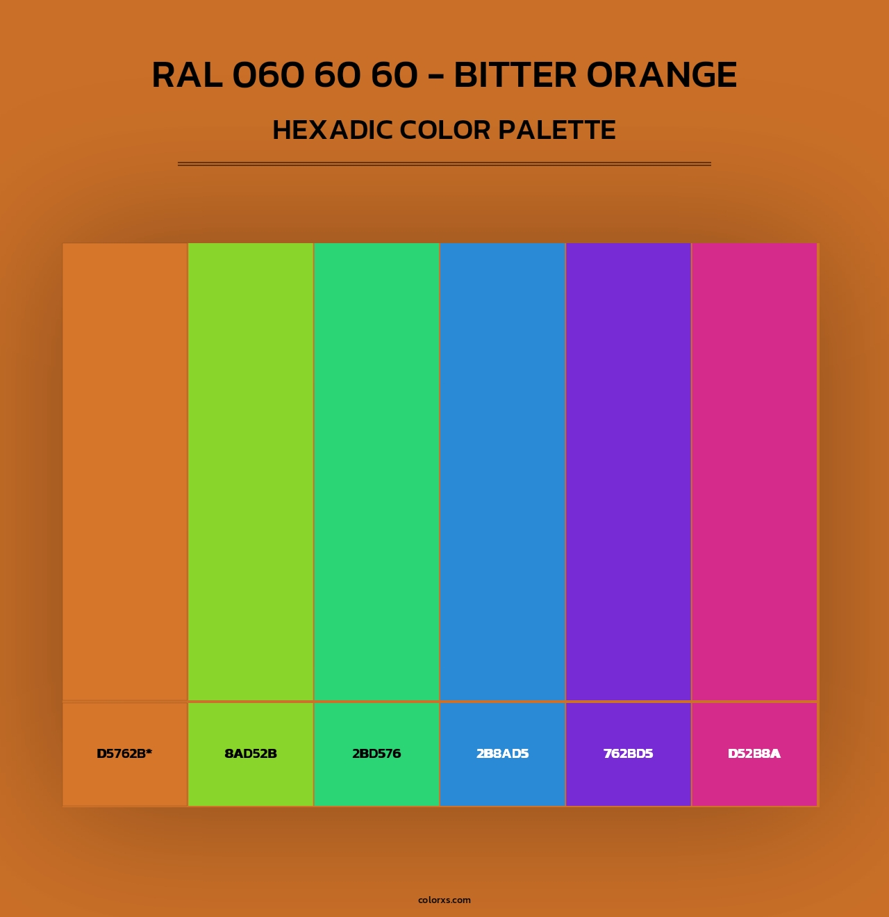RAL 060 60 60 - Bitter Orange - Hexadic Color Palette