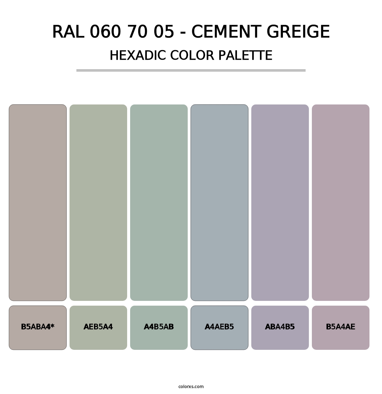 RAL 060 70 05 - Cement Greige - Hexadic Color Palette