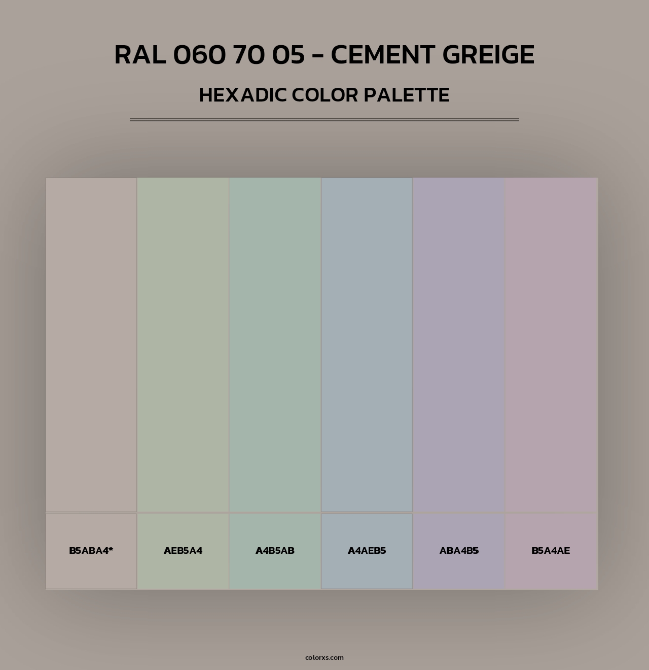 RAL 060 70 05 - Cement Greige - Hexadic Color Palette