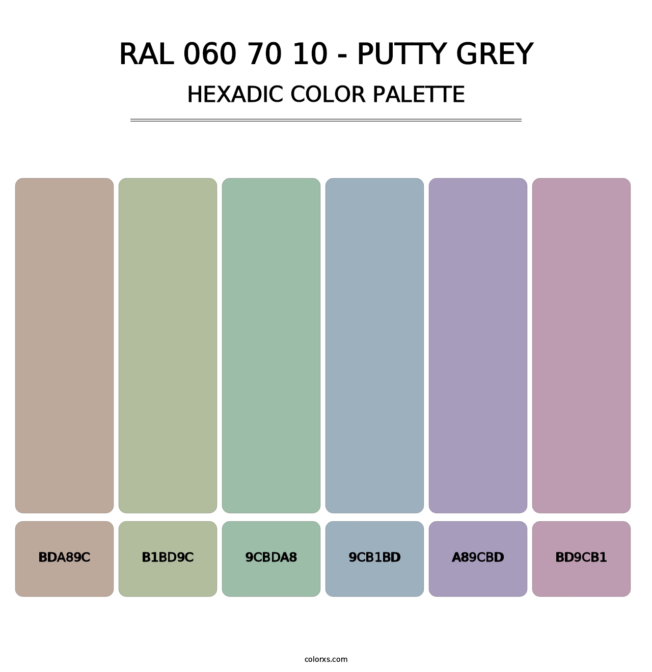 RAL 060 70 10 - Putty Grey - Hexadic Color Palette
