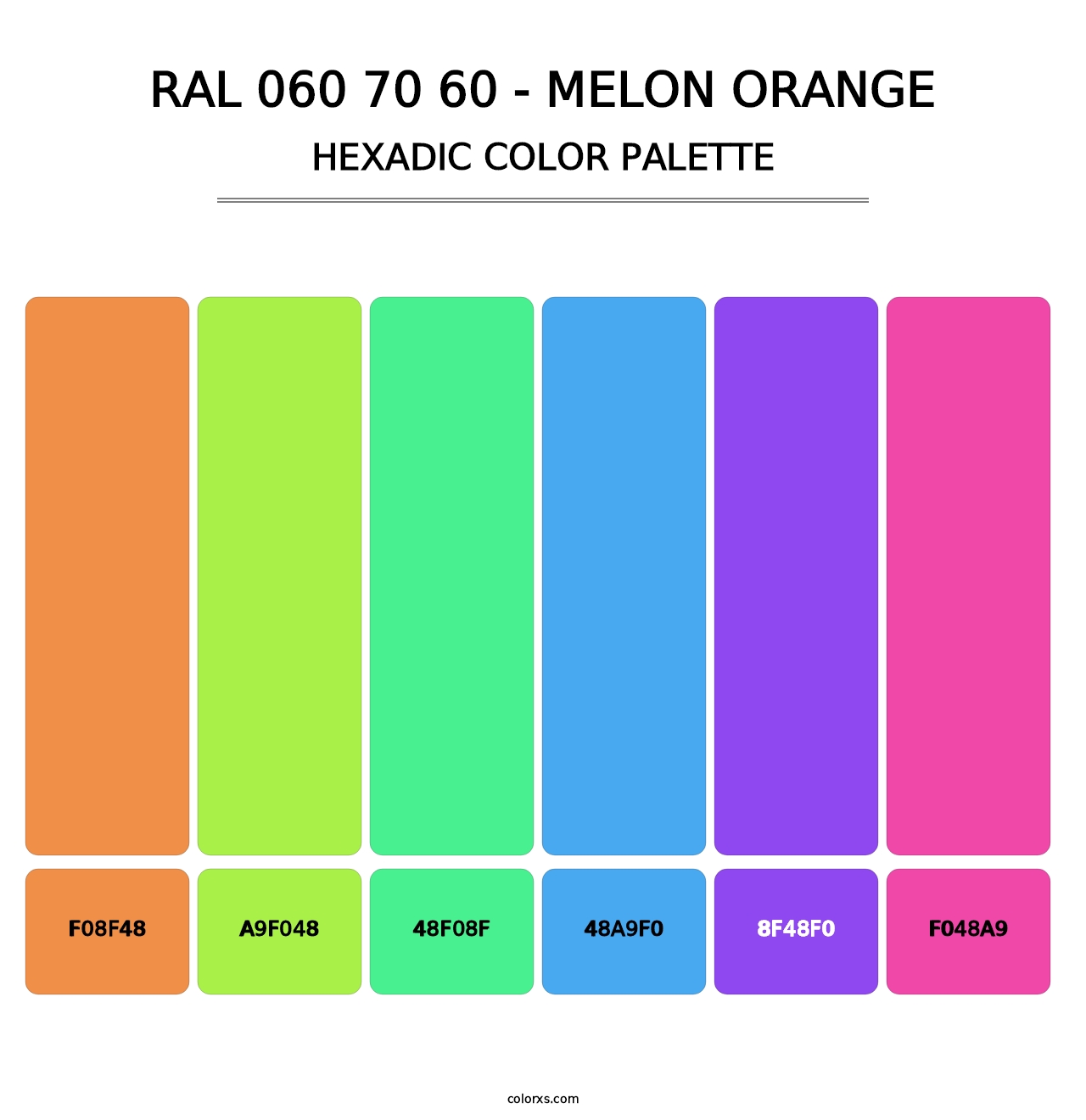 RAL 060 70 60 - Melon Orange - Hexadic Color Palette