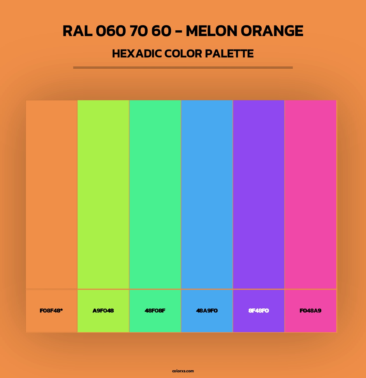 RAL 060 70 60 - Melon Orange - Hexadic Color Palette