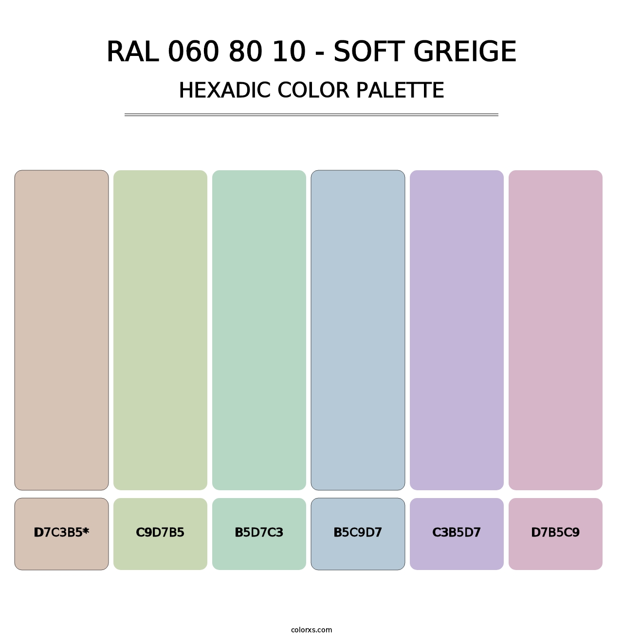 RAL 060 80 10 - Soft Greige - Hexadic Color Palette