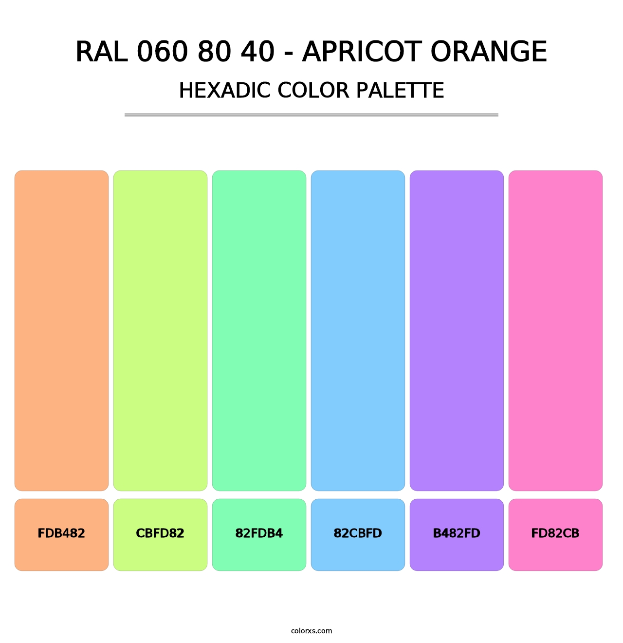 RAL 060 80 40 - Apricot Orange - Hexadic Color Palette