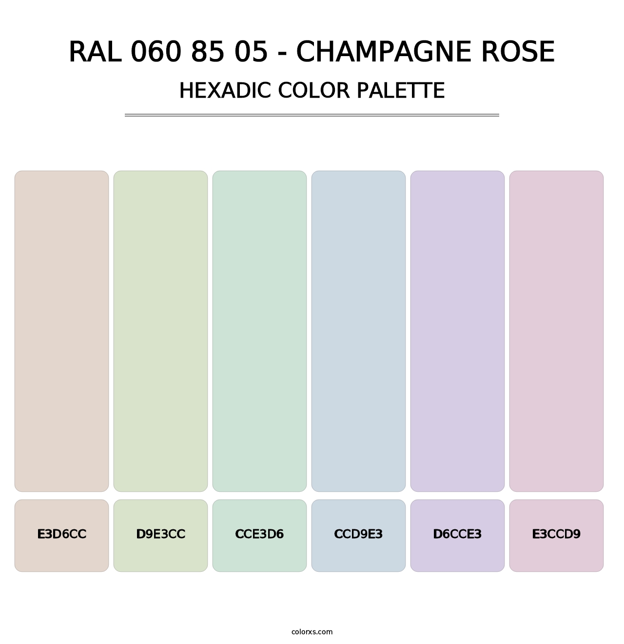 RAL 060 85 05 - Champagne Rose - Hexadic Color Palette
