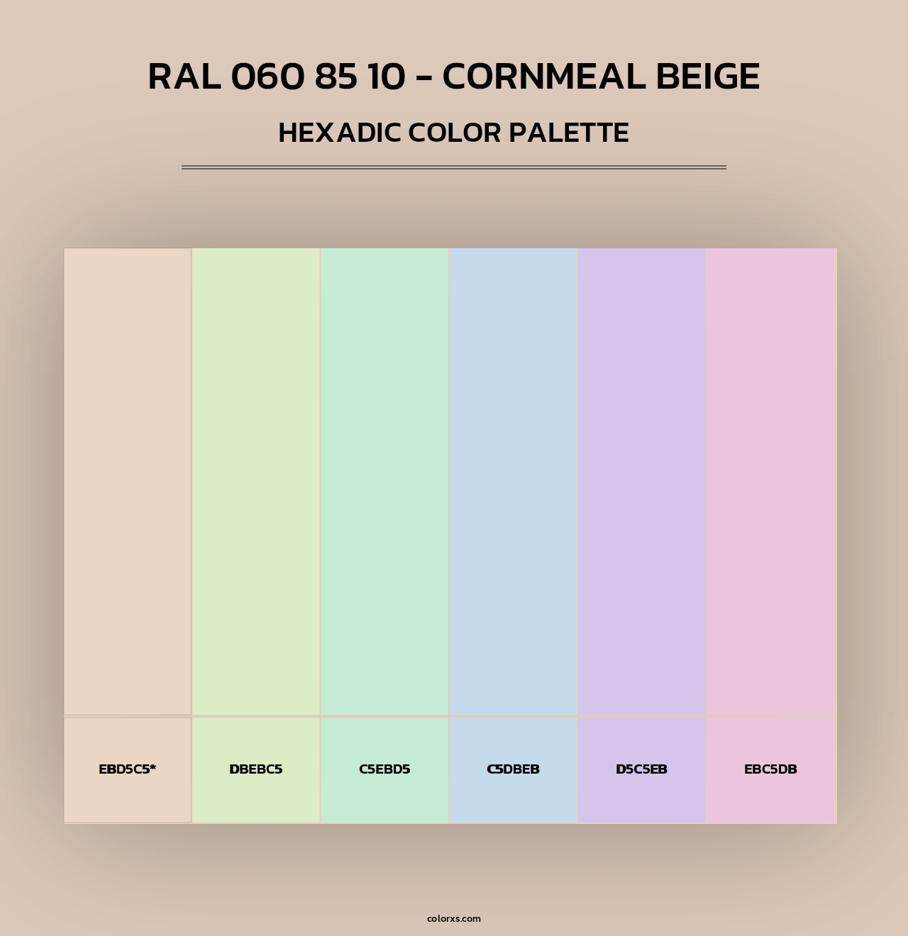 RAL 060 85 10 - Cornmeal Beige - Hexadic Color Palette