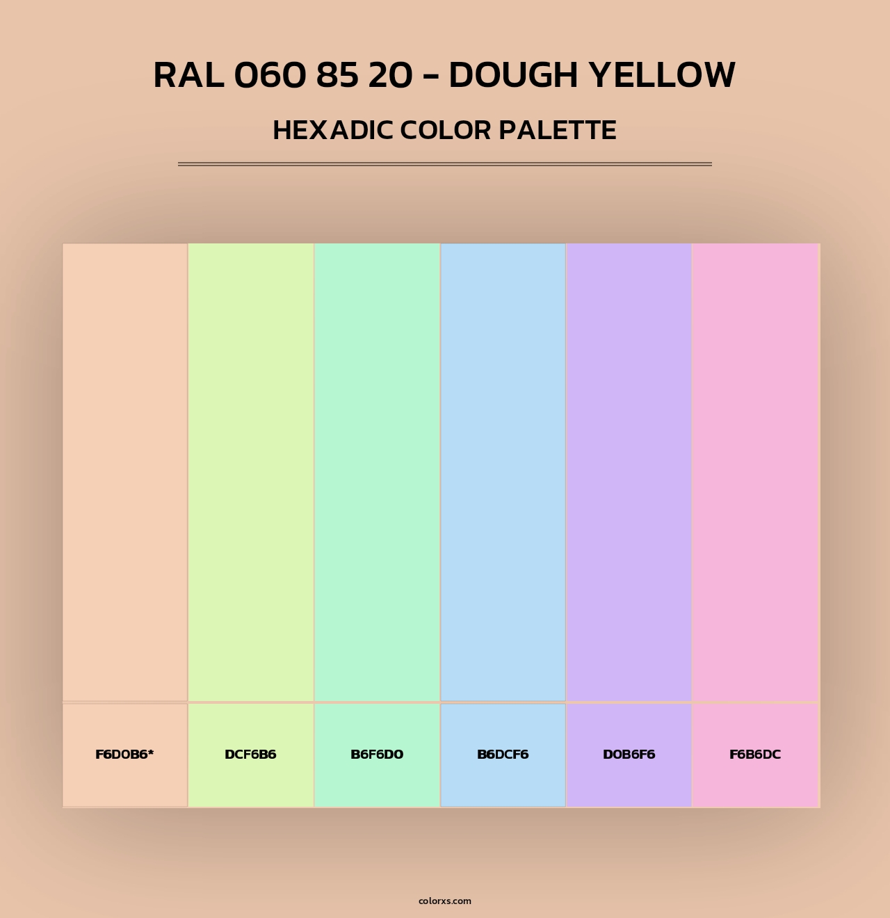 RAL 060 85 20 - Dough Yellow - Hexadic Color Palette