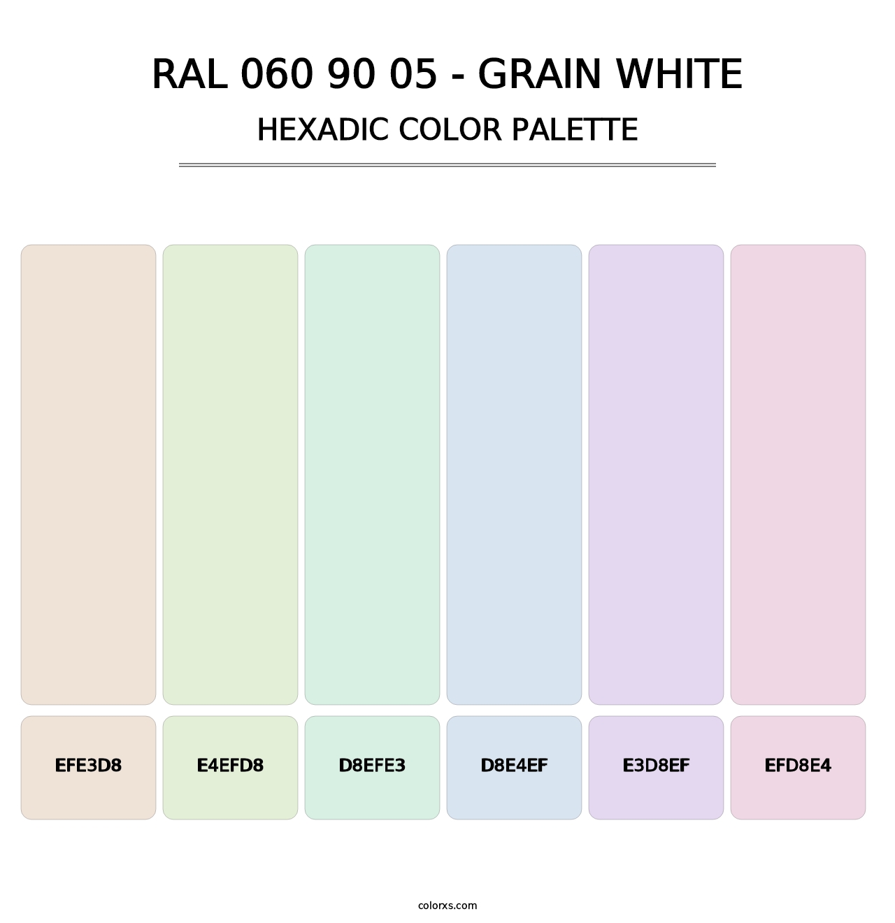 RAL 060 90 05 - Grain White - Hexadic Color Palette