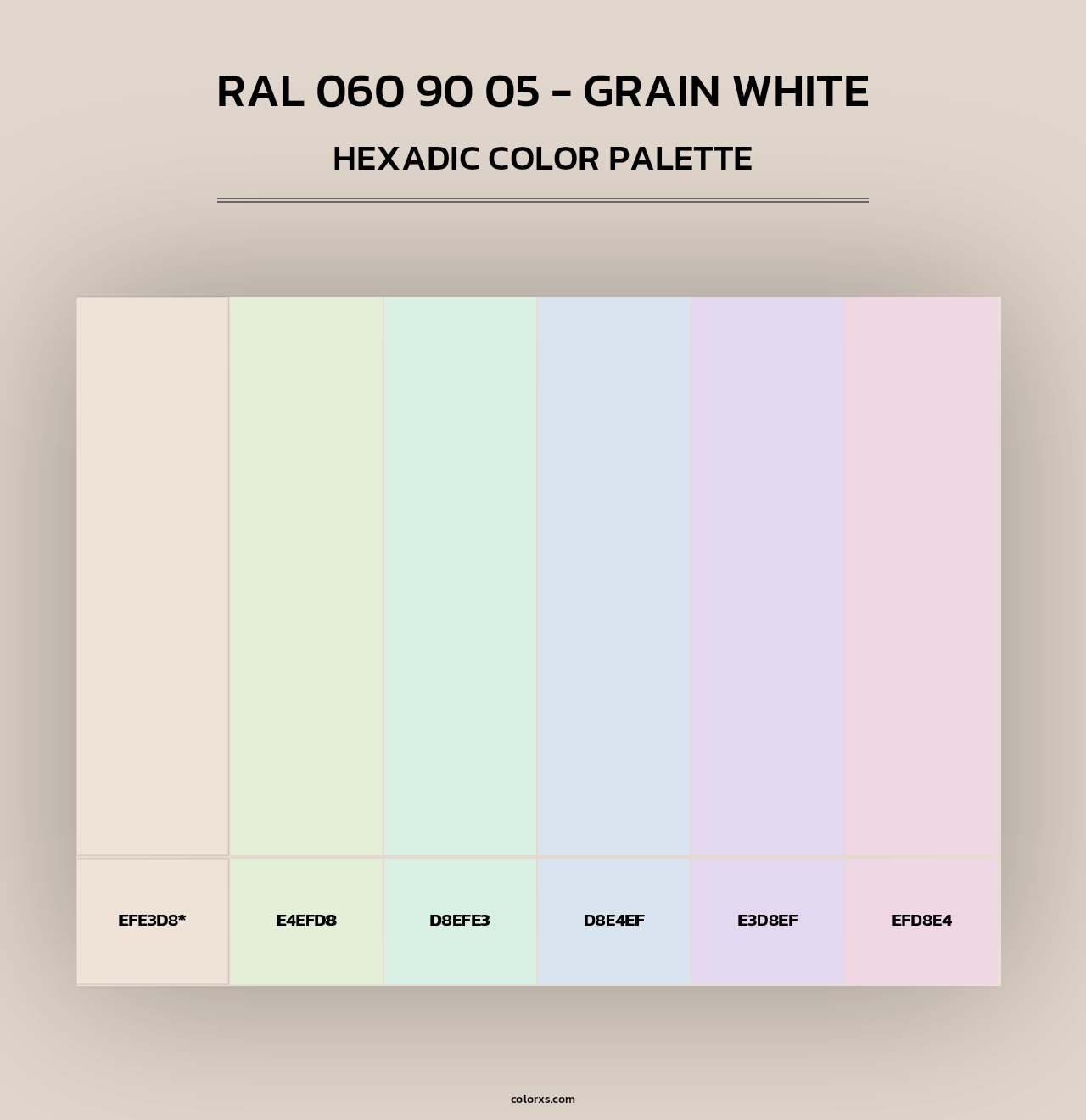 RAL 060 90 05 - Grain White - Hexadic Color Palette