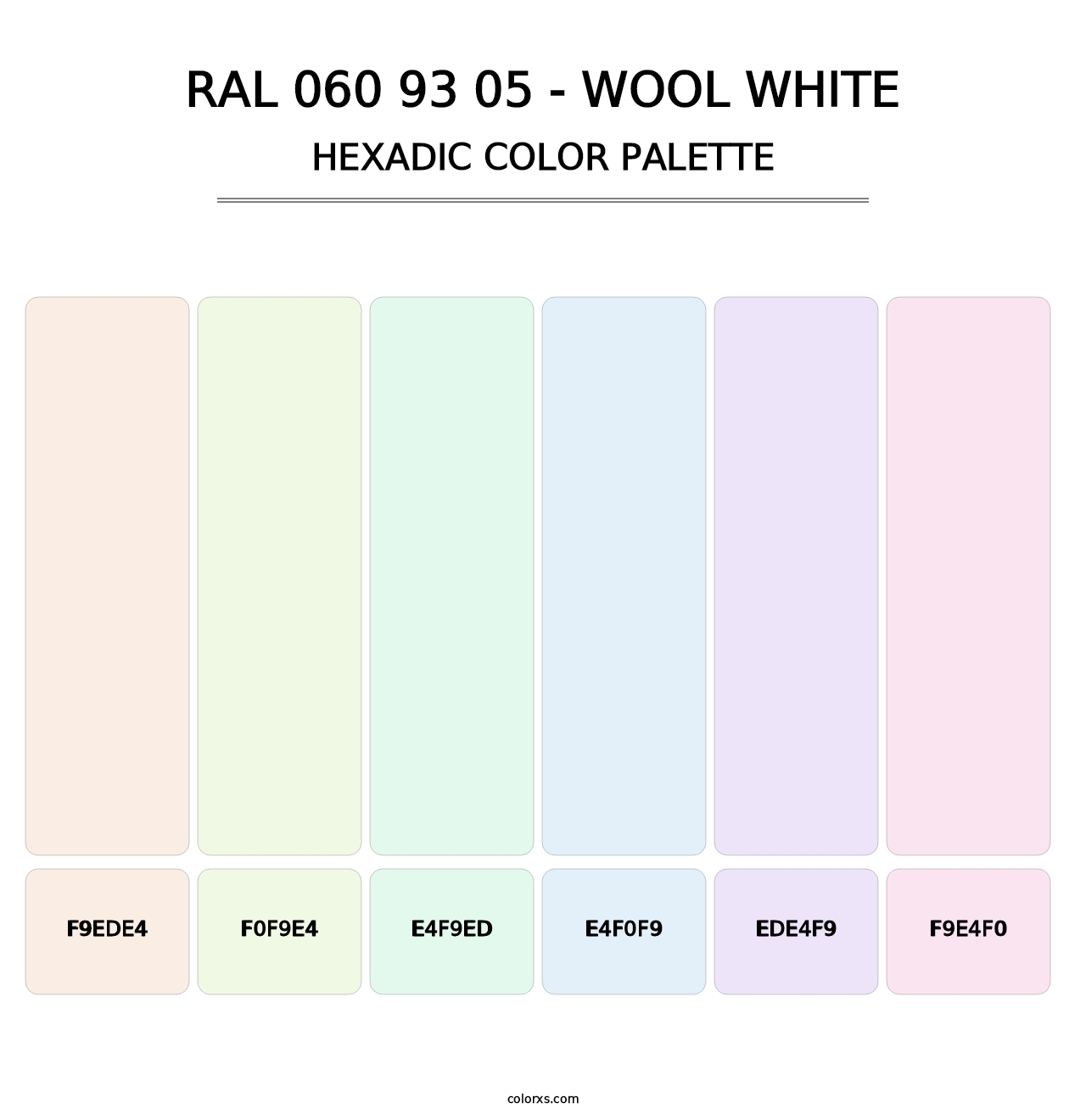 RAL 060 93 05 - Wool White - Hexadic Color Palette