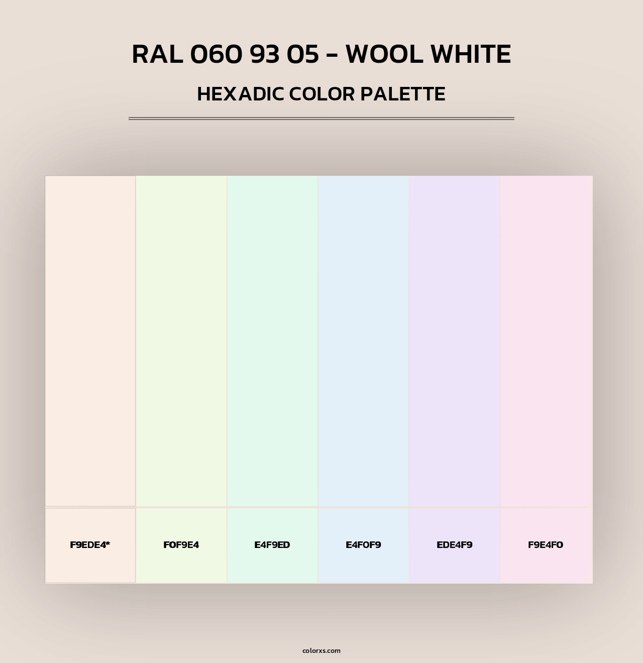 RAL 060 93 05 - Wool White - Hexadic Color Palette