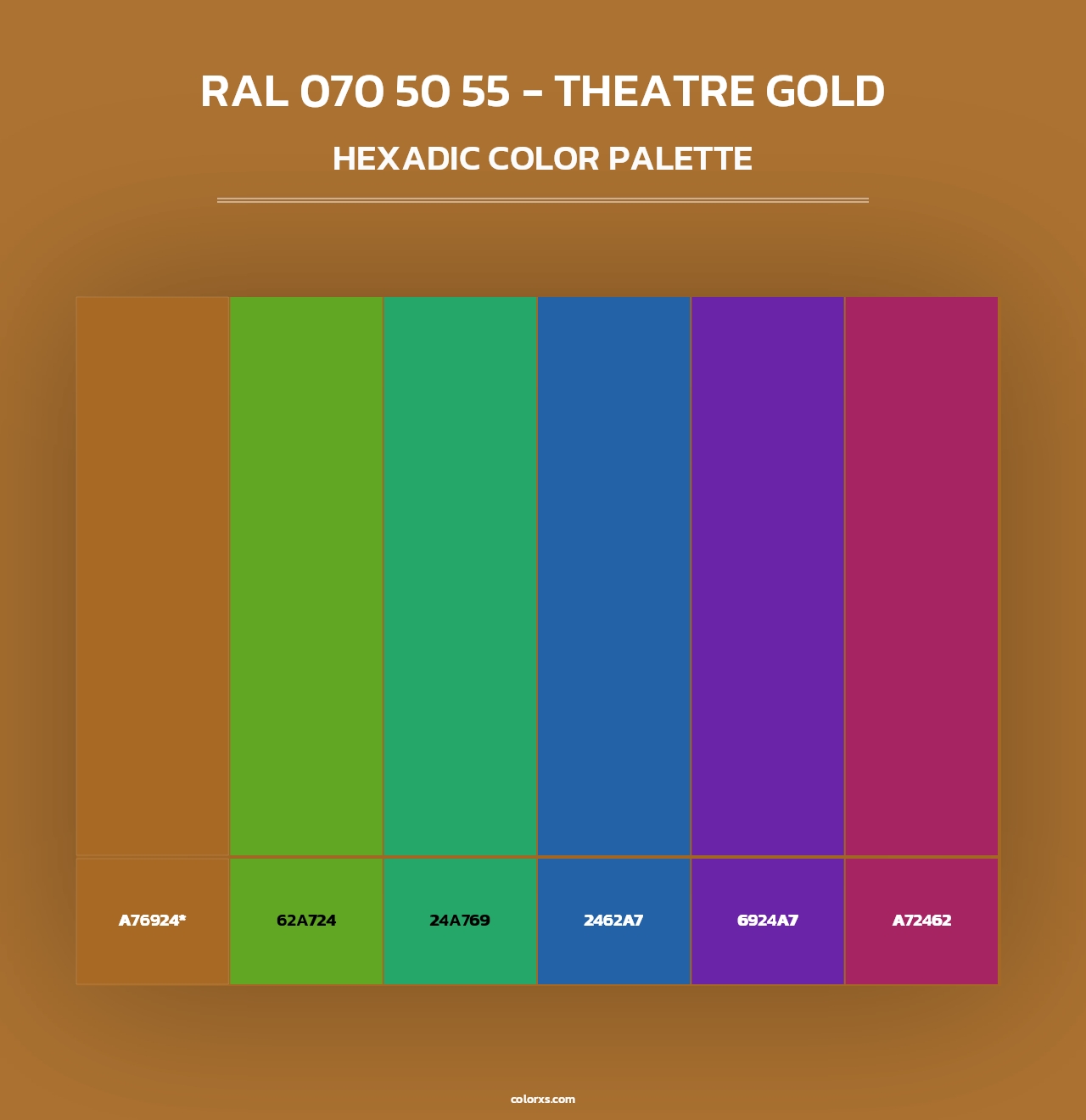 RAL 070 50 55 - Theatre Gold - Hexadic Color Palette