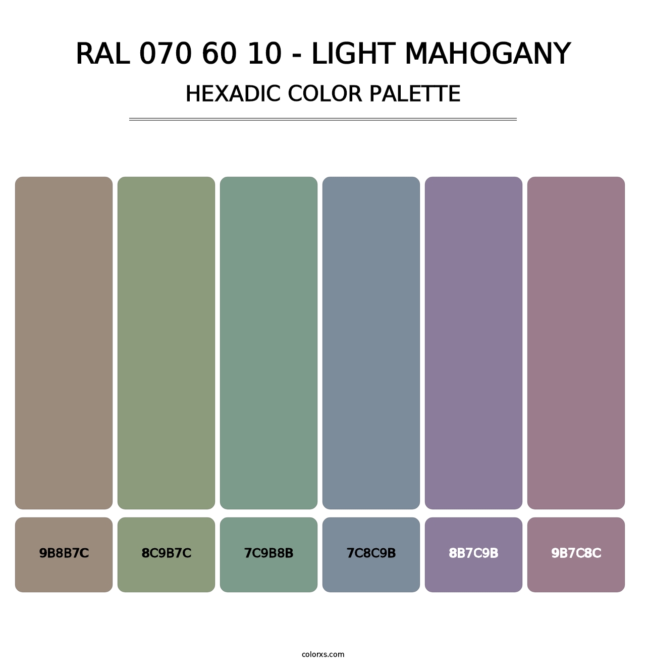 RAL 070 60 10 - Light Mahogany - Hexadic Color Palette