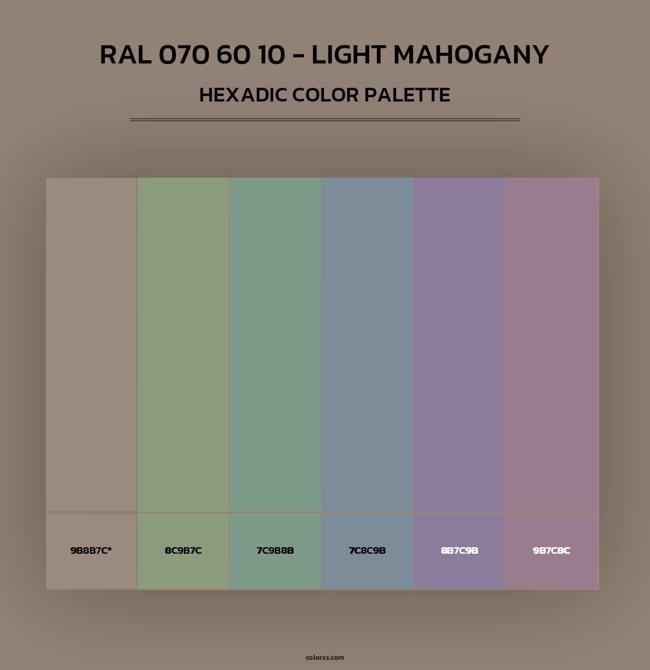 RAL 070 60 10 - Light Mahogany - Hexadic Color Palette