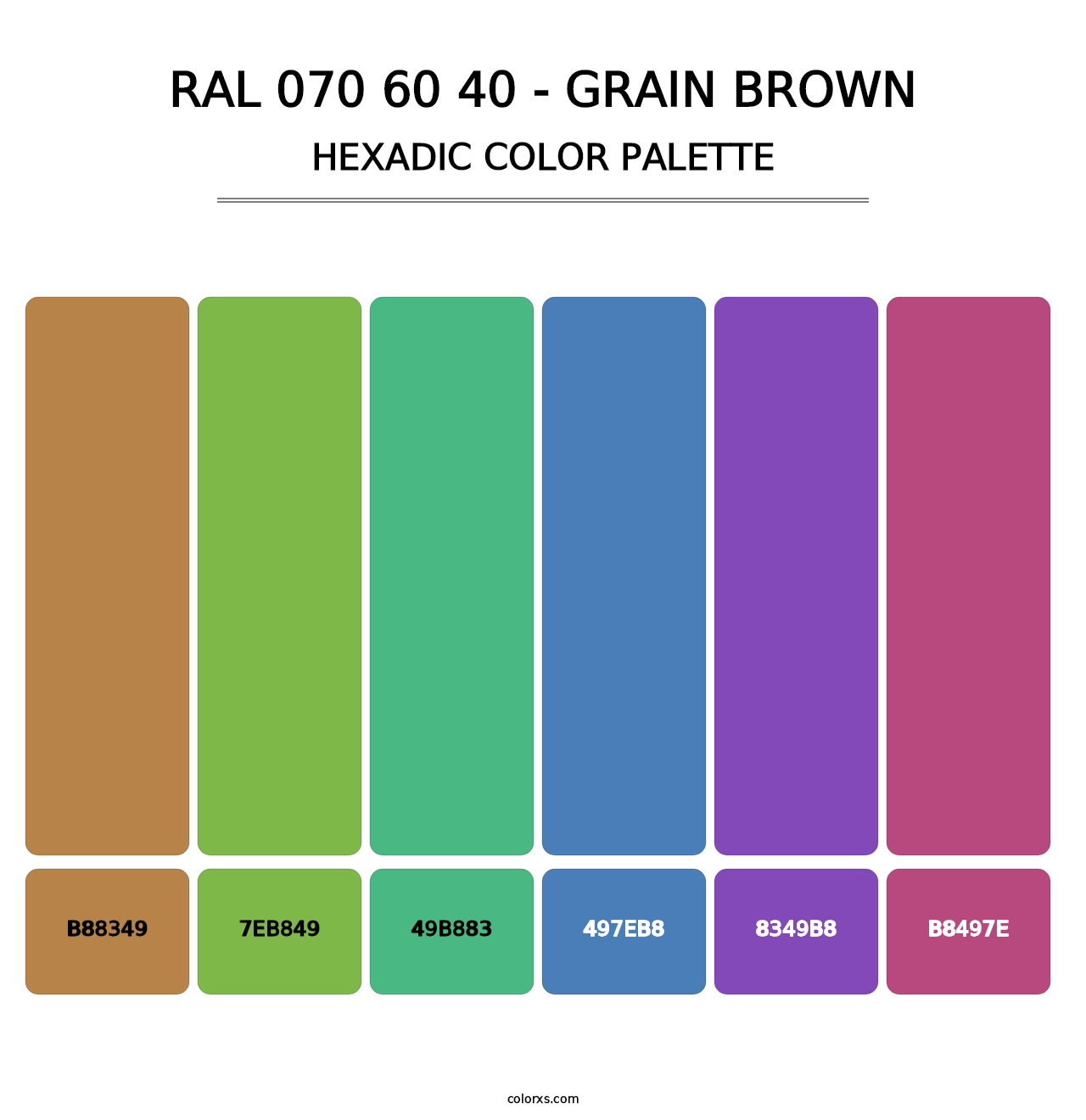 RAL 070 60 40 - Grain Brown - Hexadic Color Palette