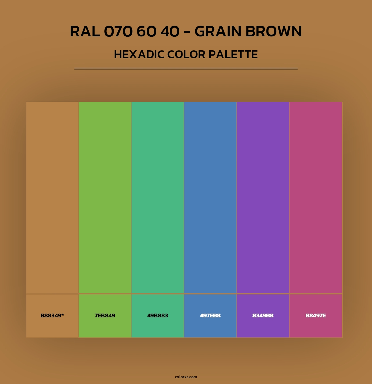 RAL 070 60 40 - Grain Brown - Hexadic Color Palette
