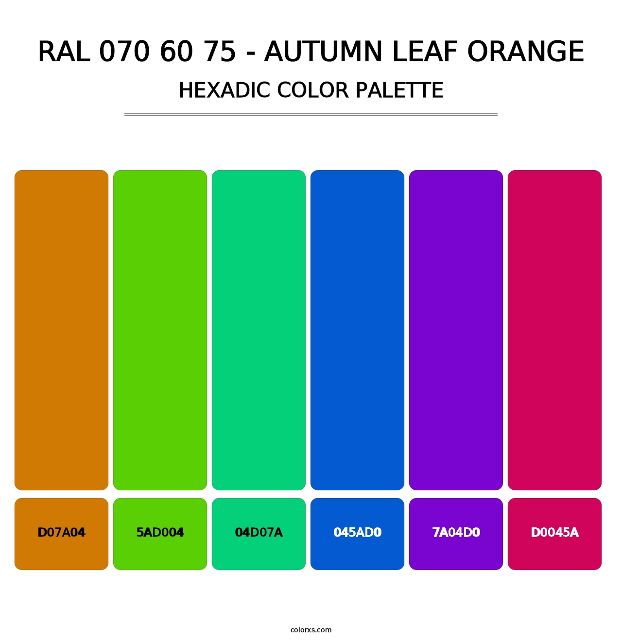RAL 070 60 75 - Autumn Leaf Orange - Hexadic Color Palette
