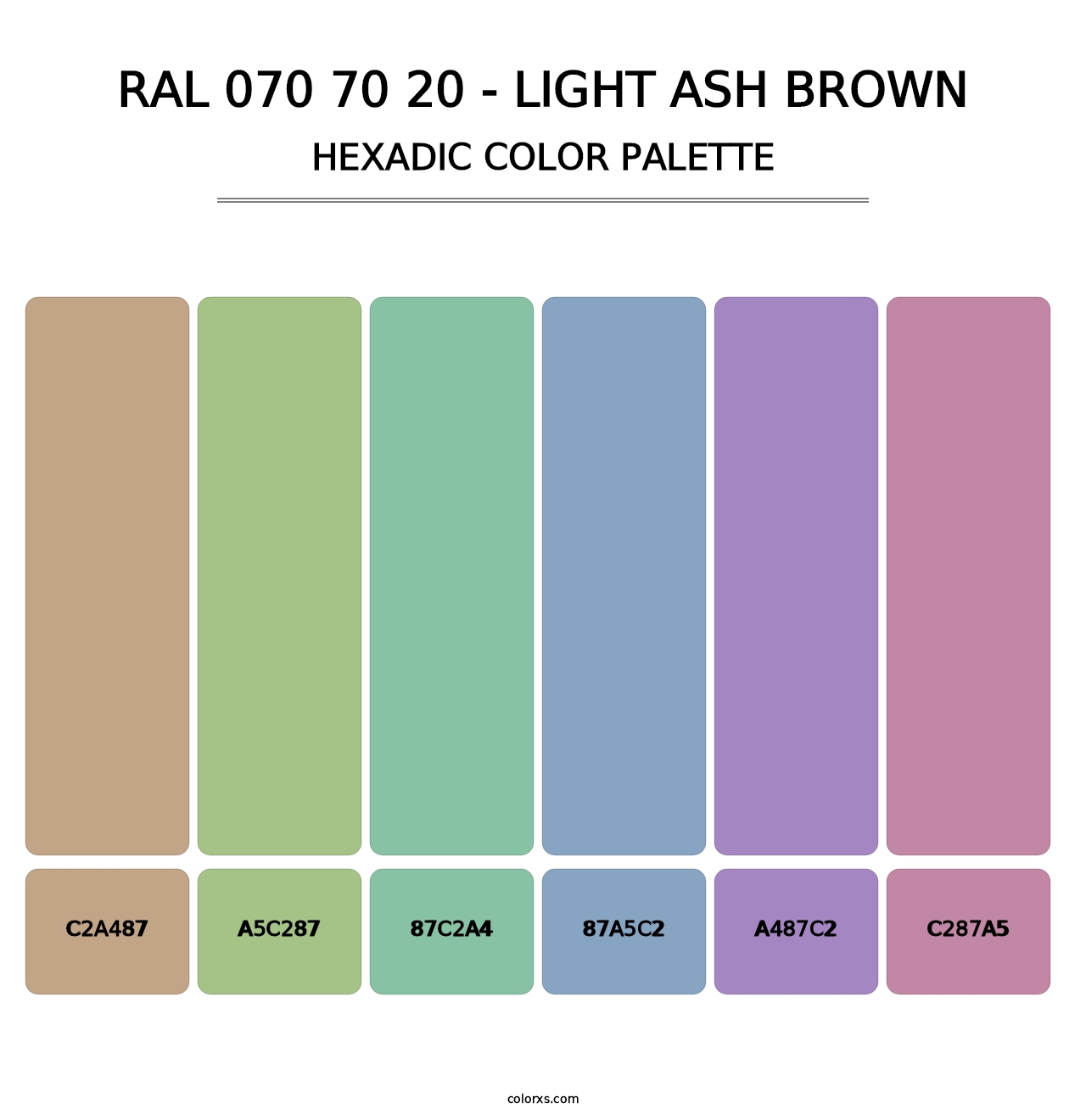 RAL 070 70 20 - Light Ash Brown - Hexadic Color Palette